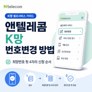 앤텔레콤 K망 번호변경 방법｜희망번호 뒷 4자리로 신청하는 순서